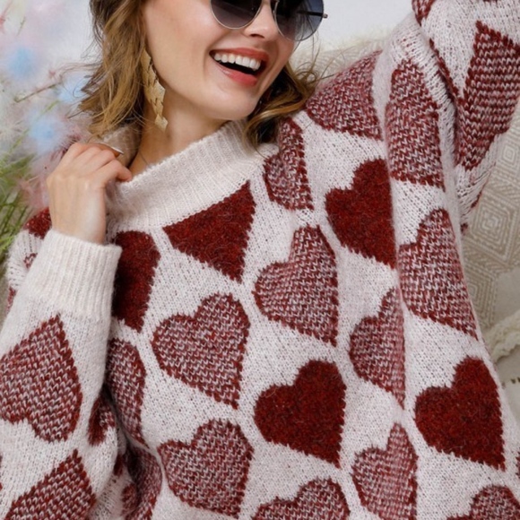 Red Hearts Valentine's Day Sweater - Picture 6 of 7